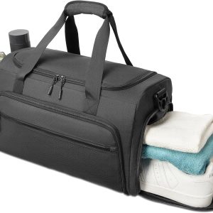 Gym Bag for Men Women, Small Fitness Workout Sports Bag with Wet Pocket & Shoes Compartment, Water Resistant Overnight Weekender Duffel Bag
